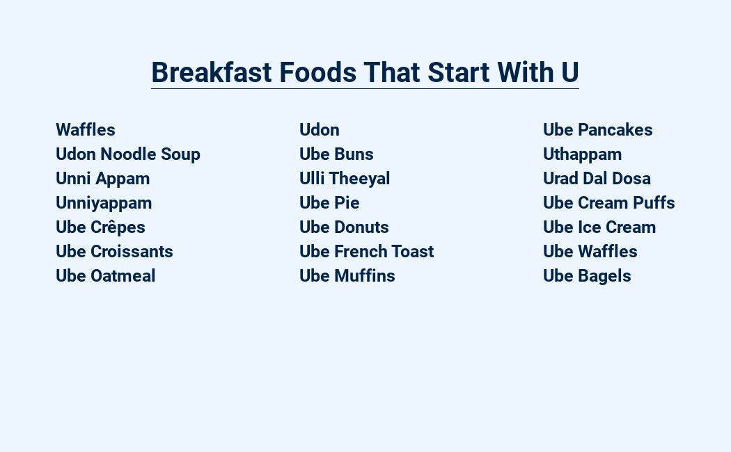 Breakfast Foods That Start With U