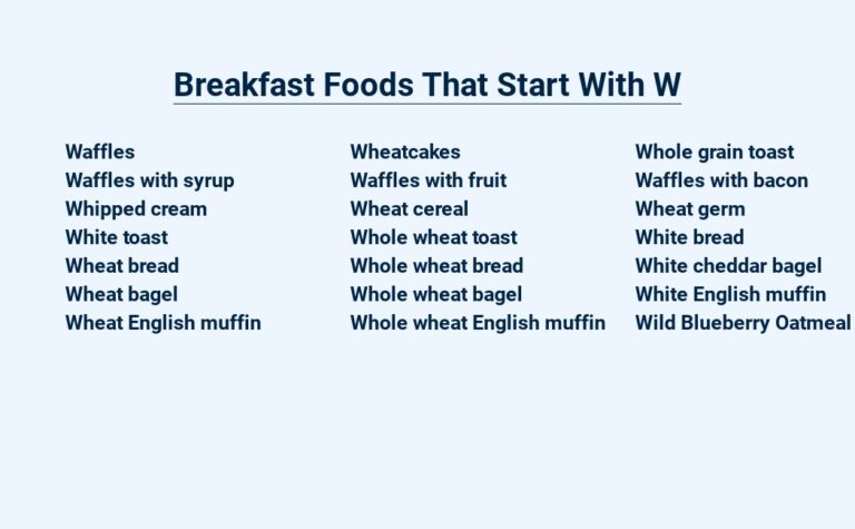 Read more about the article Breakfast Foods That Start With W – Wake Up to a World of Flavor