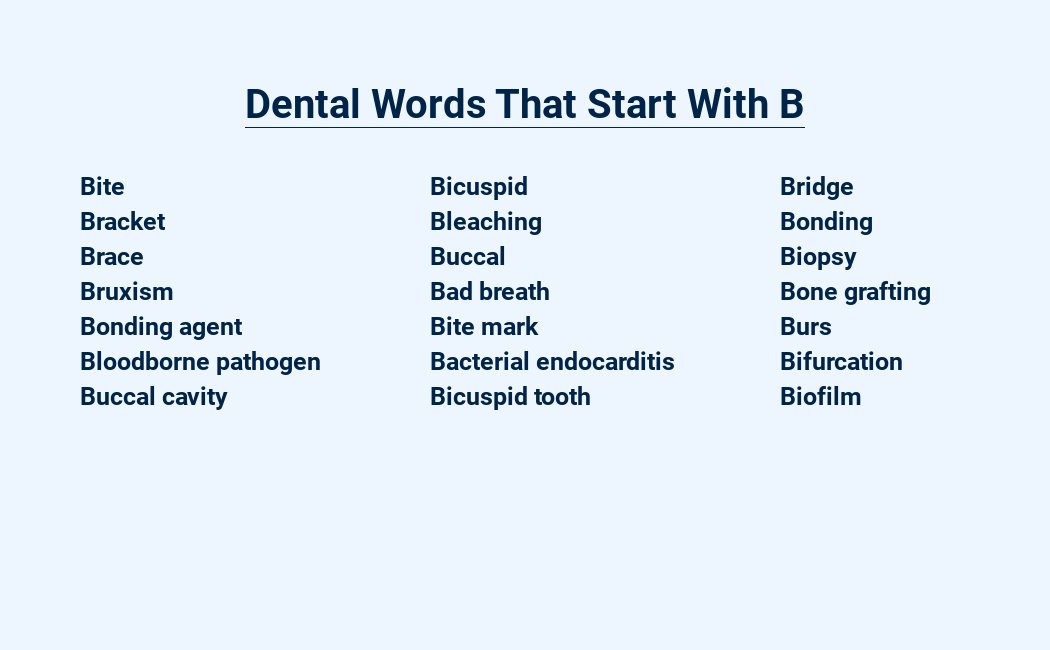 dental words that start with b