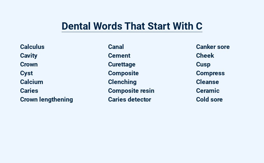 dental words that start with c