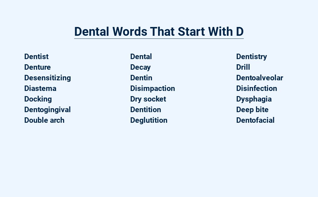 dental words that start with d