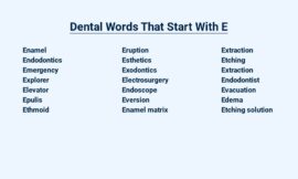 Dental Words That Start With E – Easy as ABC