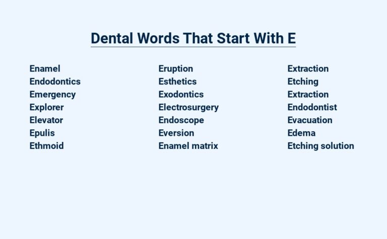 Read more about the article Dental Words That Start With E – Easy as ABC