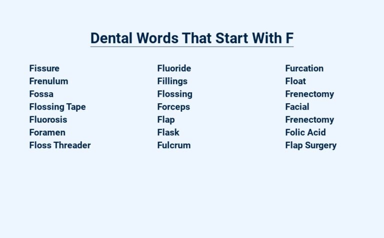 Read more about the article Dental Words That Start With F – Friendly Guide to Dental Jargon