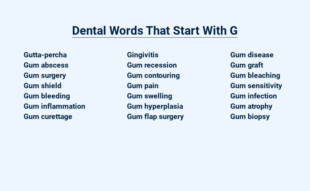 dental words that start with g