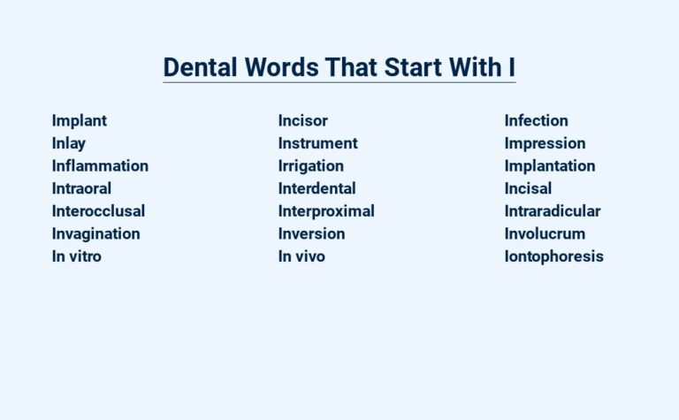 Read more about the article Dental  :Dentistry words that begin with I – A handy list of words that start with I in dentistry