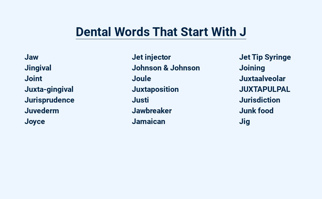 dental words that start with j