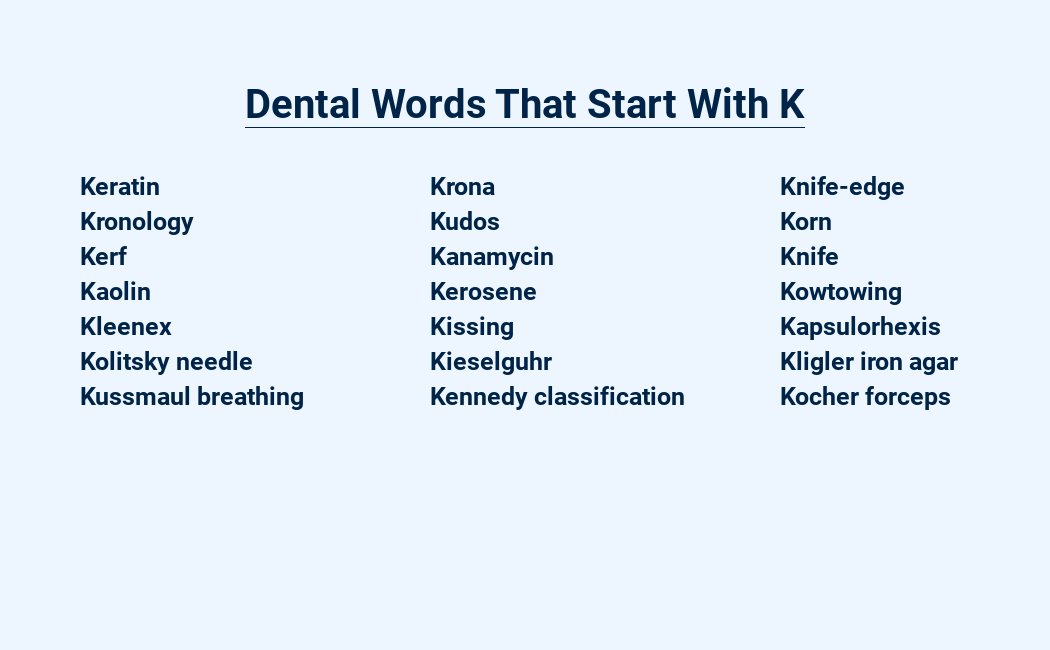 dental words that start with k