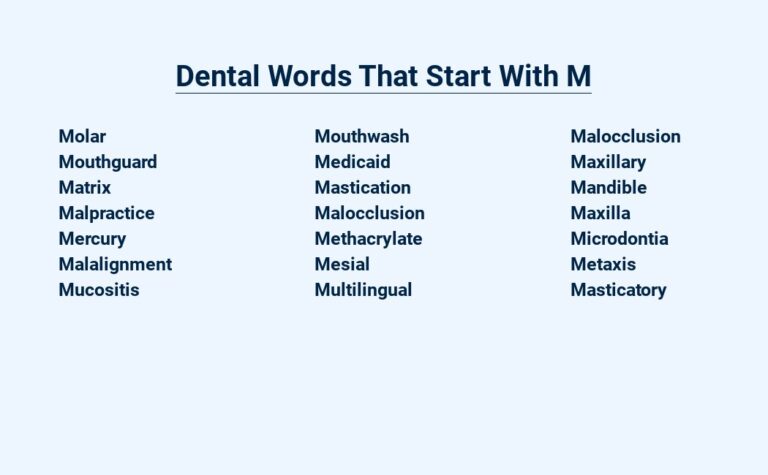 Read more about the article Dental Words That Start With M – Mastering the M’s