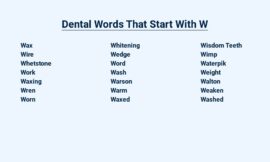 Dental Words That Start With W – Wisdom Tooth Wisdom