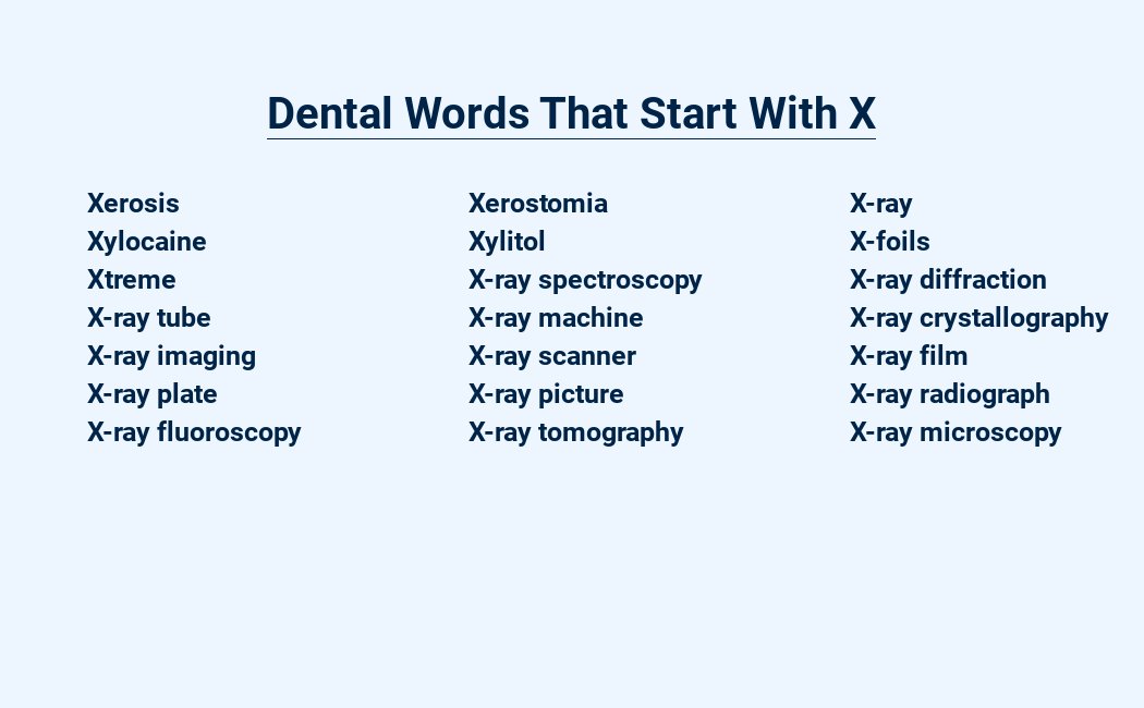 dental words that start with x