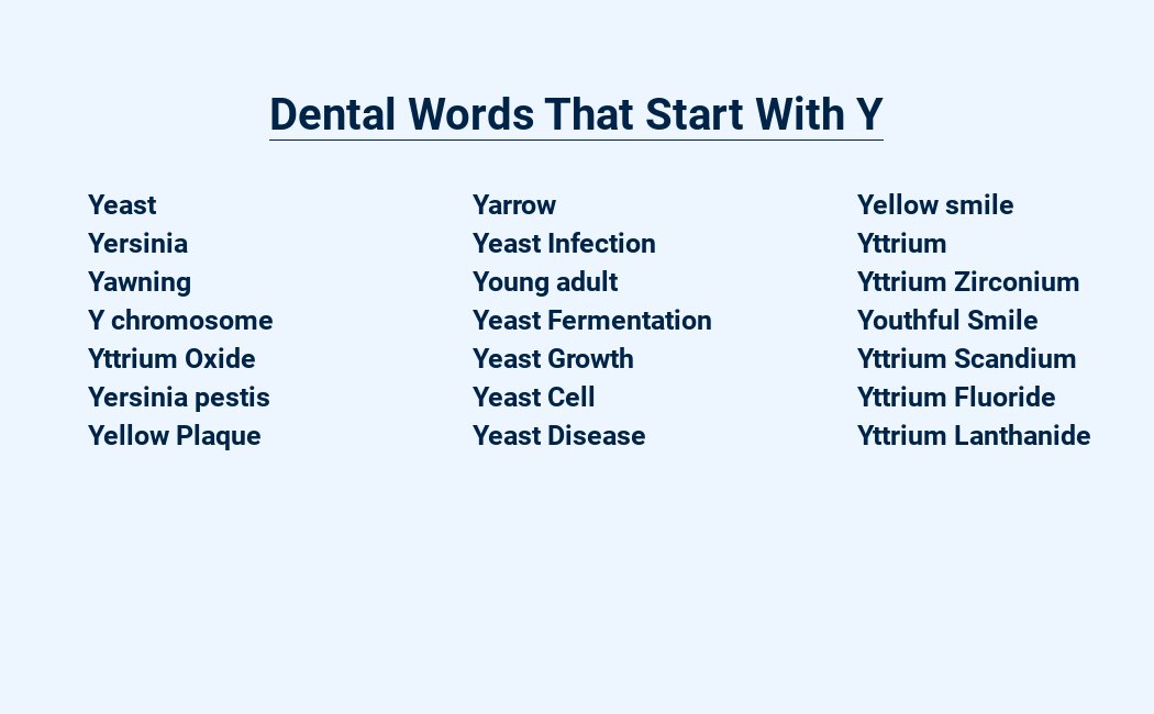 dental words that start with y