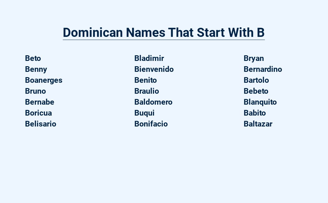 dominican names that start with b