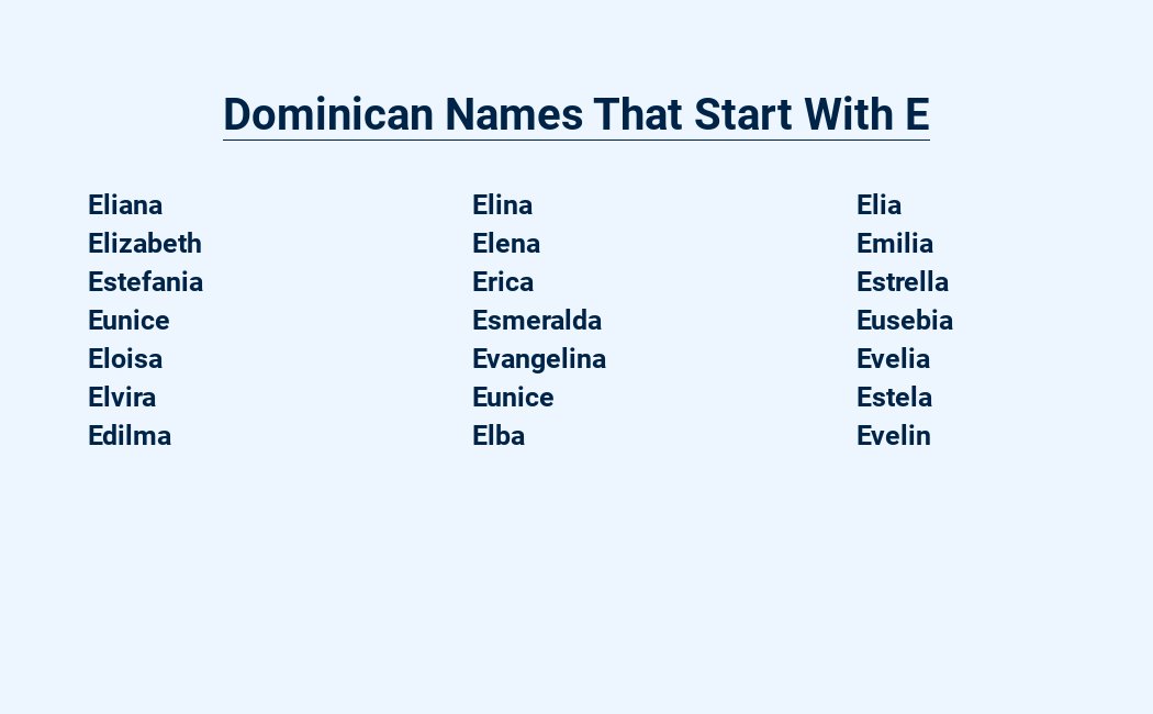 dominican names that start with e