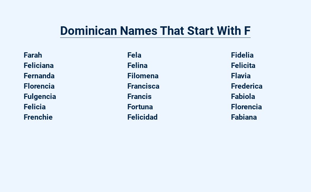 dominican names that start with f
