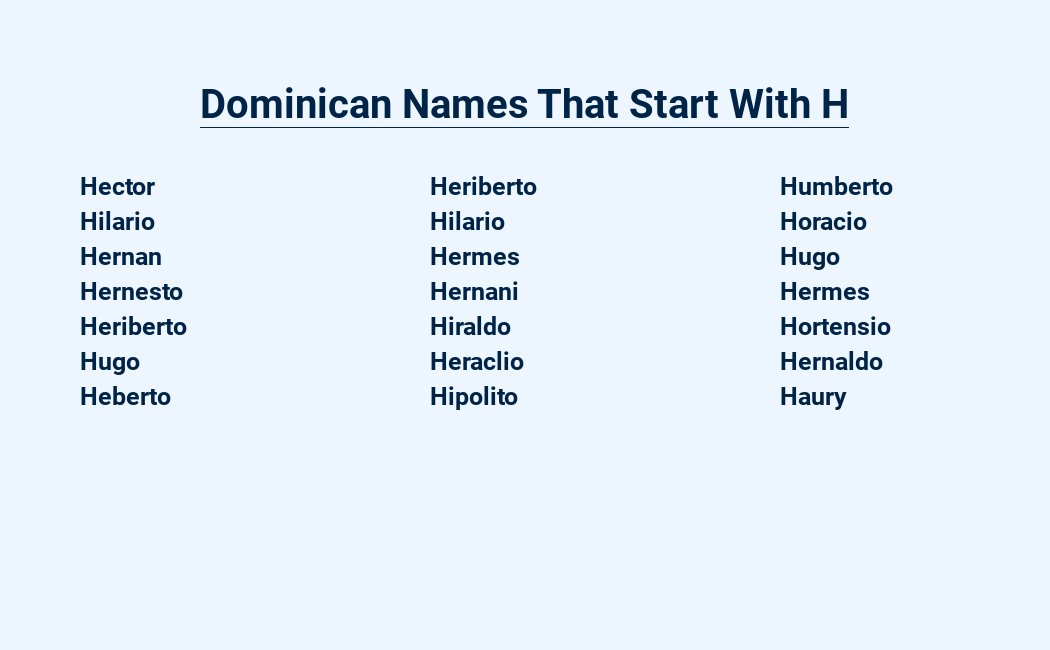 dominican names that start with h
