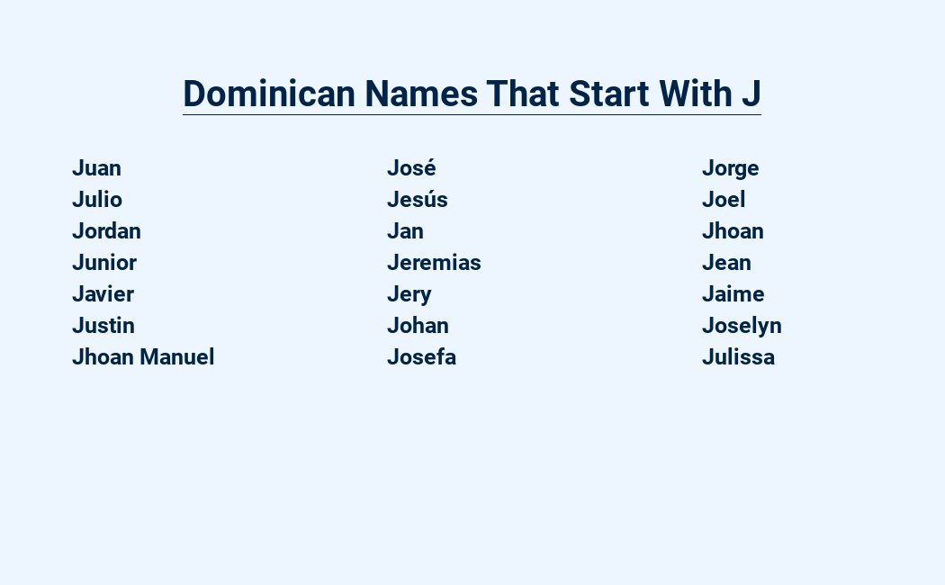dominican names that start with j