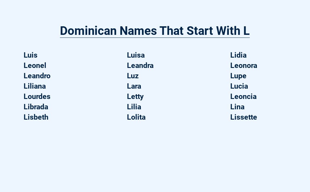 dominican names that start with l