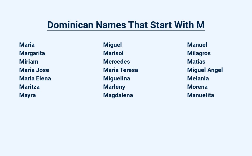 dominican names that start with m