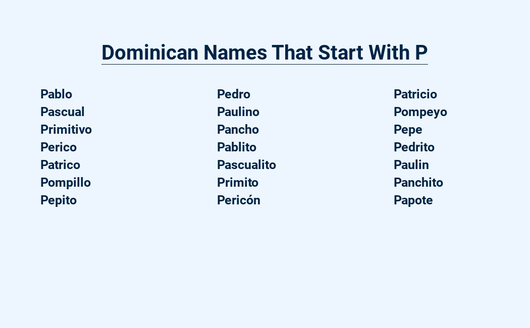 dominican names that start with p