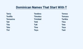 Dominican Names That Start With T – Trailing Through Time