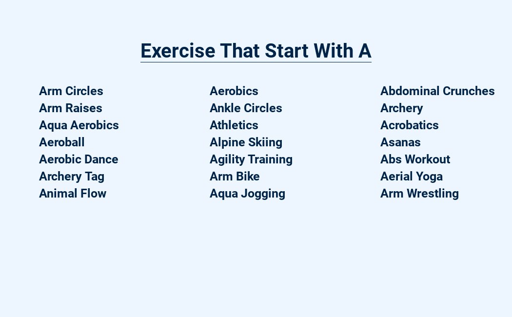 exercise that start with a