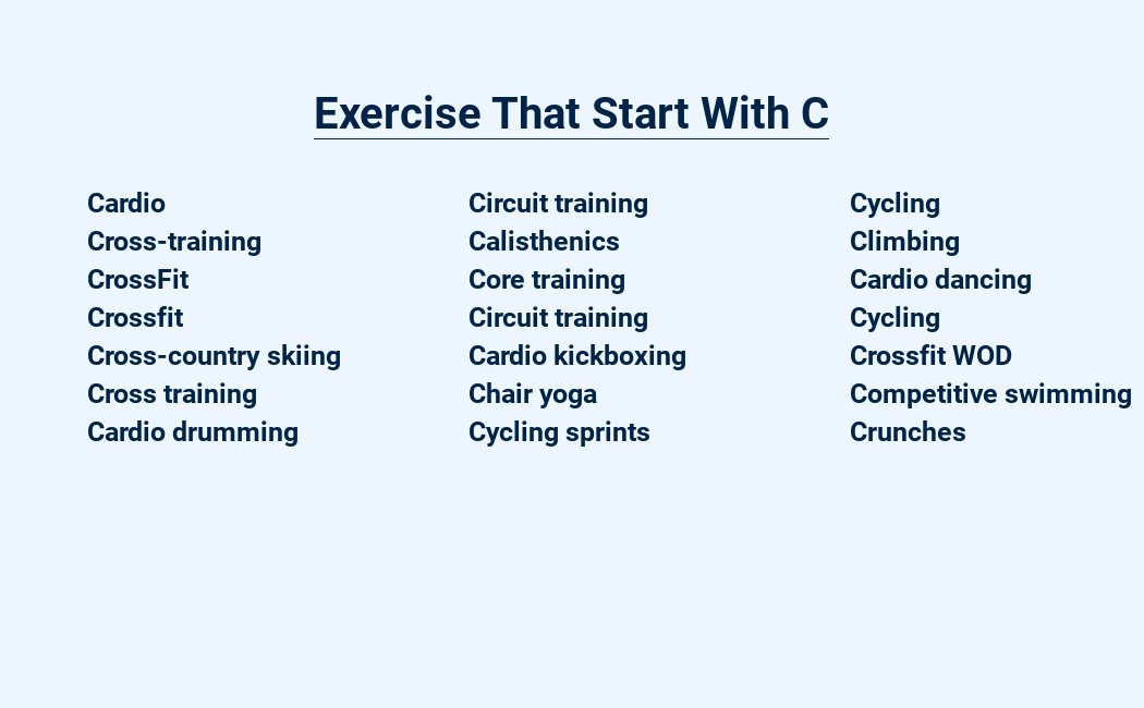 exercise that start with c