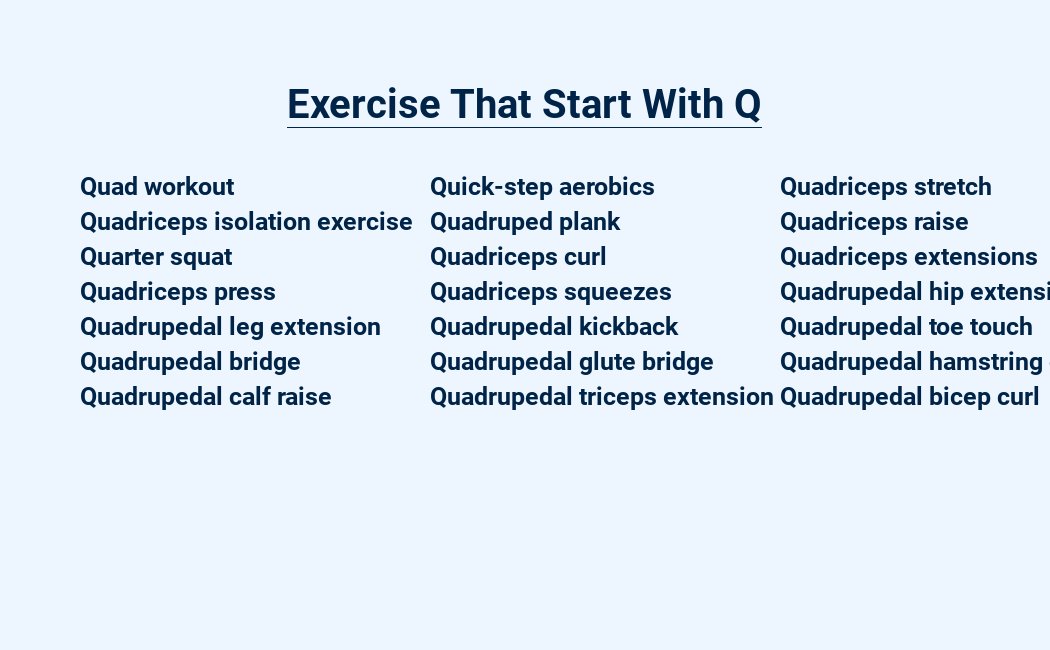 exercise that start with q