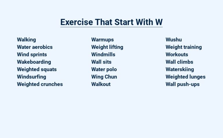 Read more about the article Exercise That Start With W – Warm Up Your Body