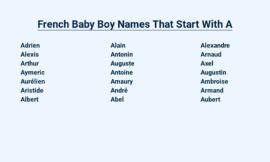 French Baby Boy Names That Start With A – A Complete List