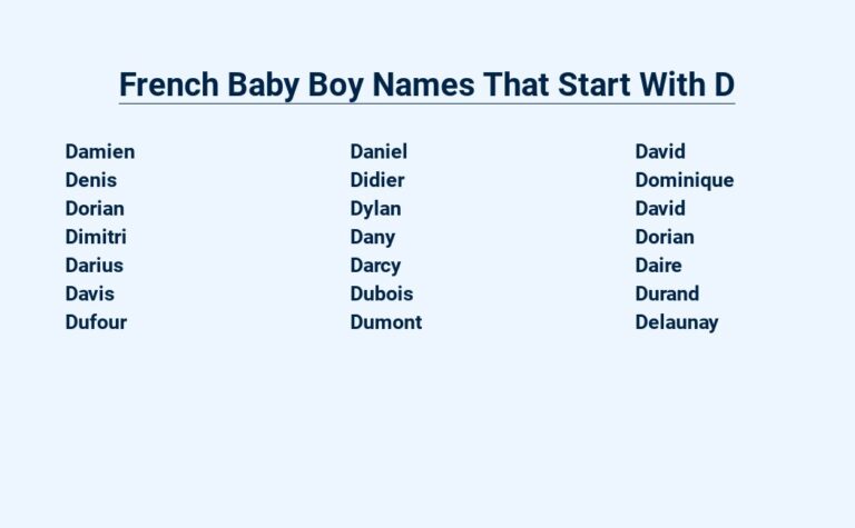 Read more about the article French Baby Boy Names That Start With D – A Glimpse of Elegance