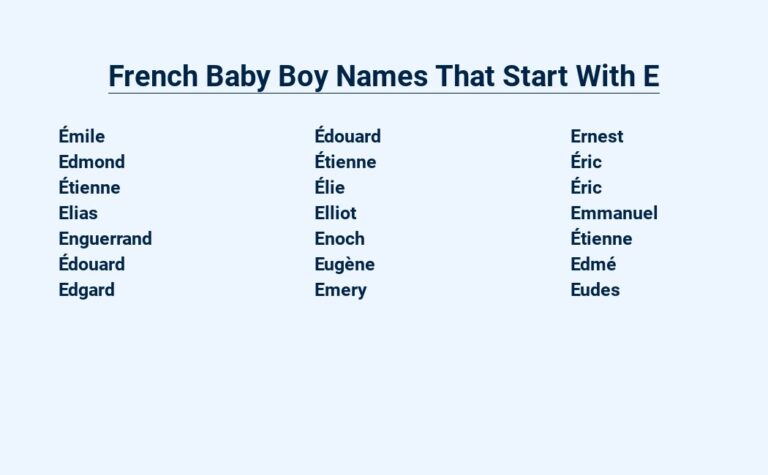 Read more about the article French Baby Boy Names That Start With E – Elegance & Exclusivity