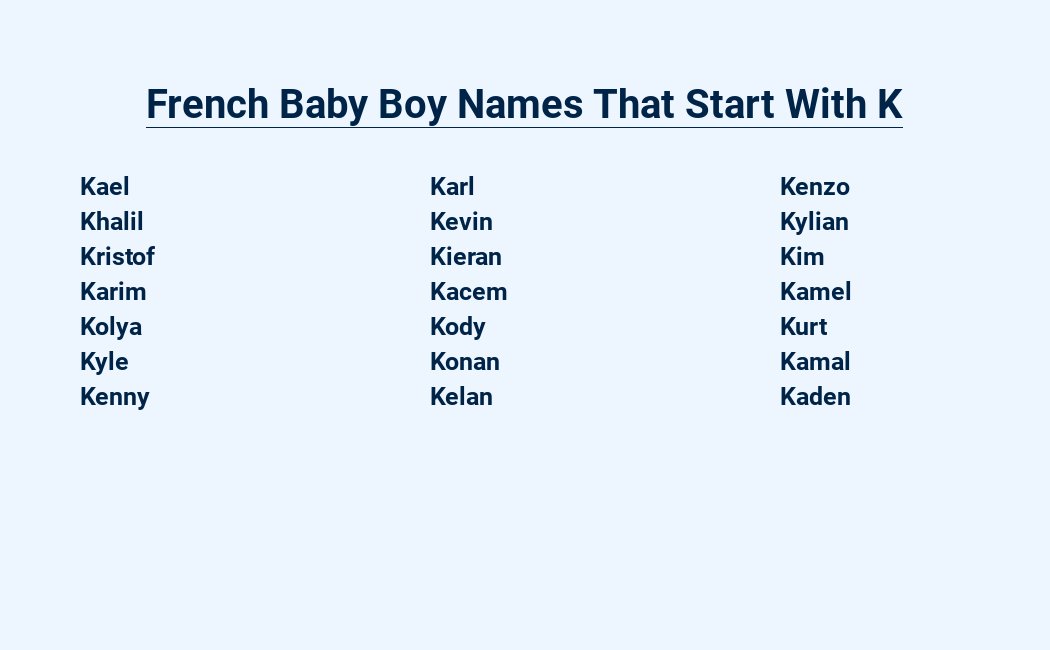 french baby boy names that start with k