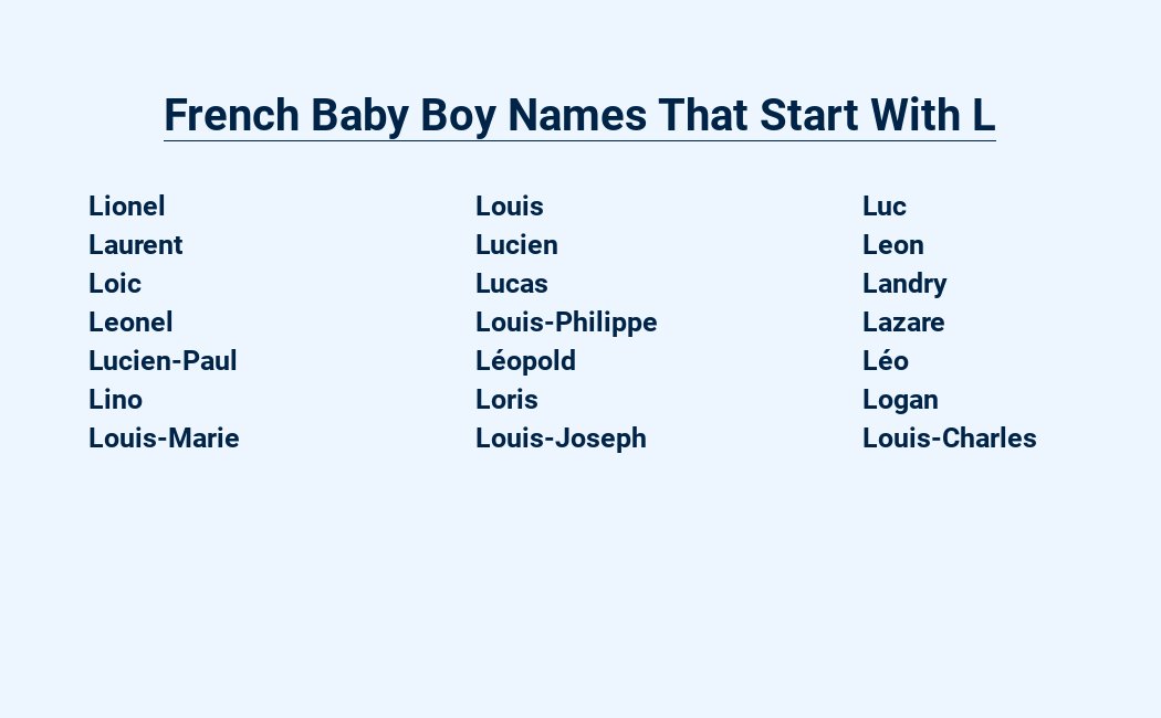 french baby boy names that start with l