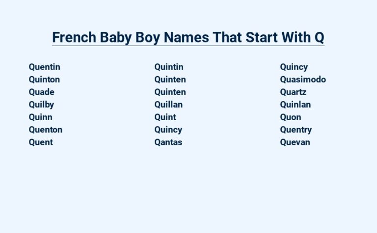 Read more about the article French Baby Boy Names That Start With Q – A Classic Collection