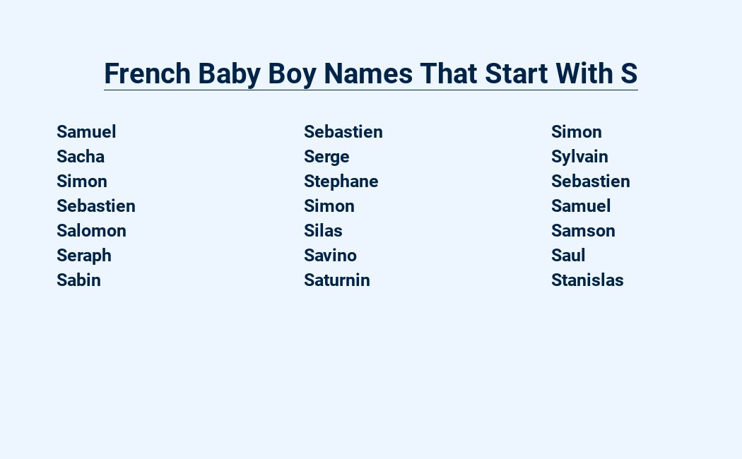 french baby boy names that start with s