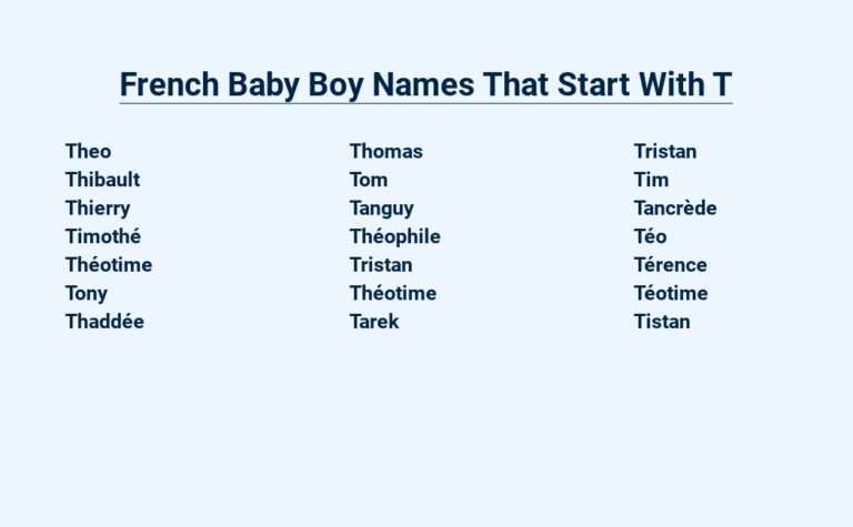 Read more about the article French Baby Boy Names That Start With T – The Timeless Touch