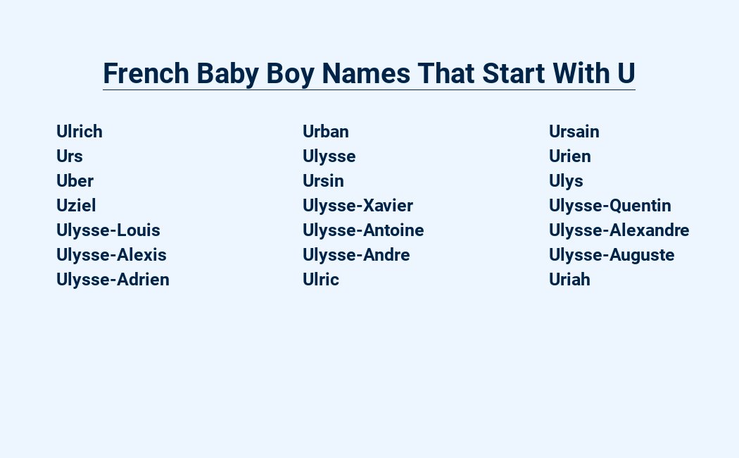 french baby boy names that start with u