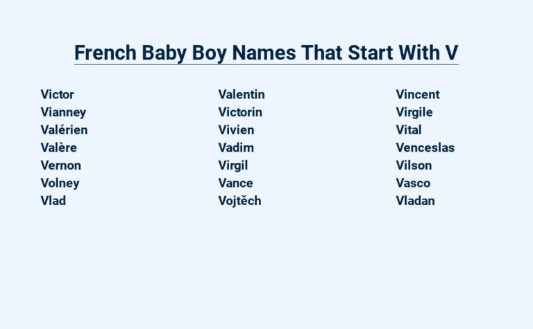 Read more about the article French Baby Boy Names That Start With V – A Touch of Elegance