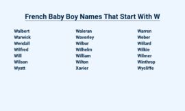 French Baby Boy Names That Start With W – With Timeless Charm