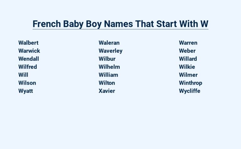 Read more about the article French Baby Boy Names That Start With W – With Timeless Charm