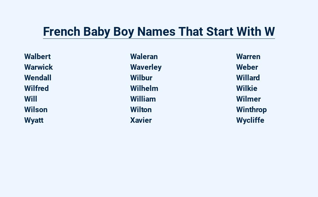 french baby boy names that start with w