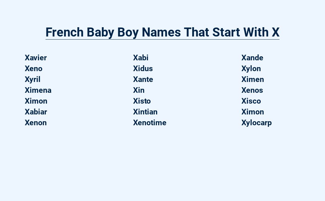 french baby boy names that start with x