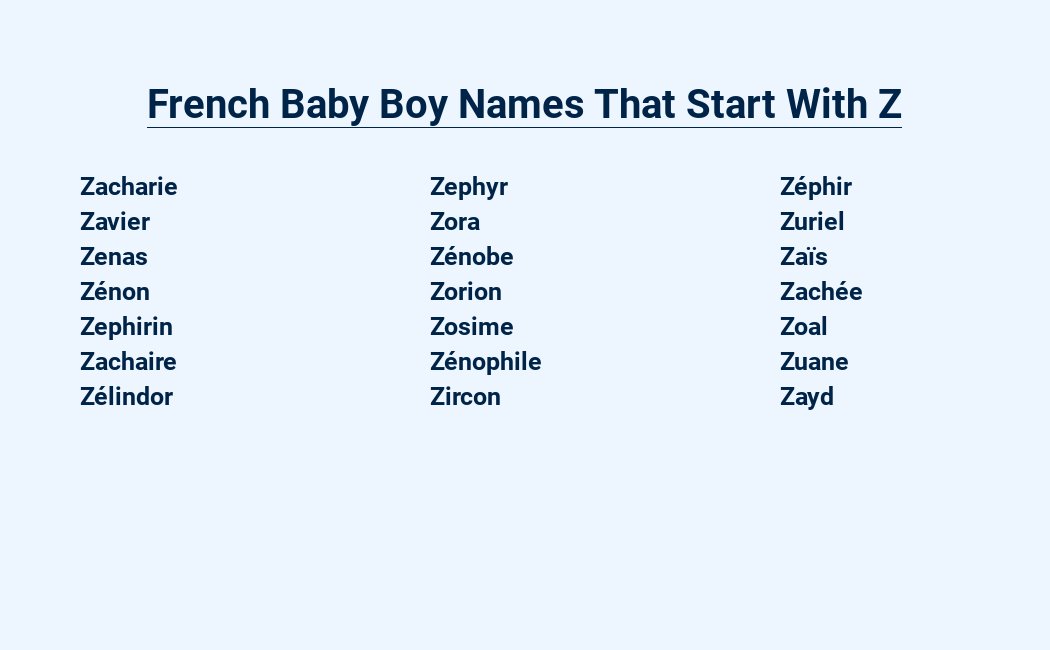 french baby boy names that start with z