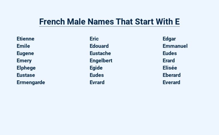 Read more about the article French Male Names That Start With E – Always Unique