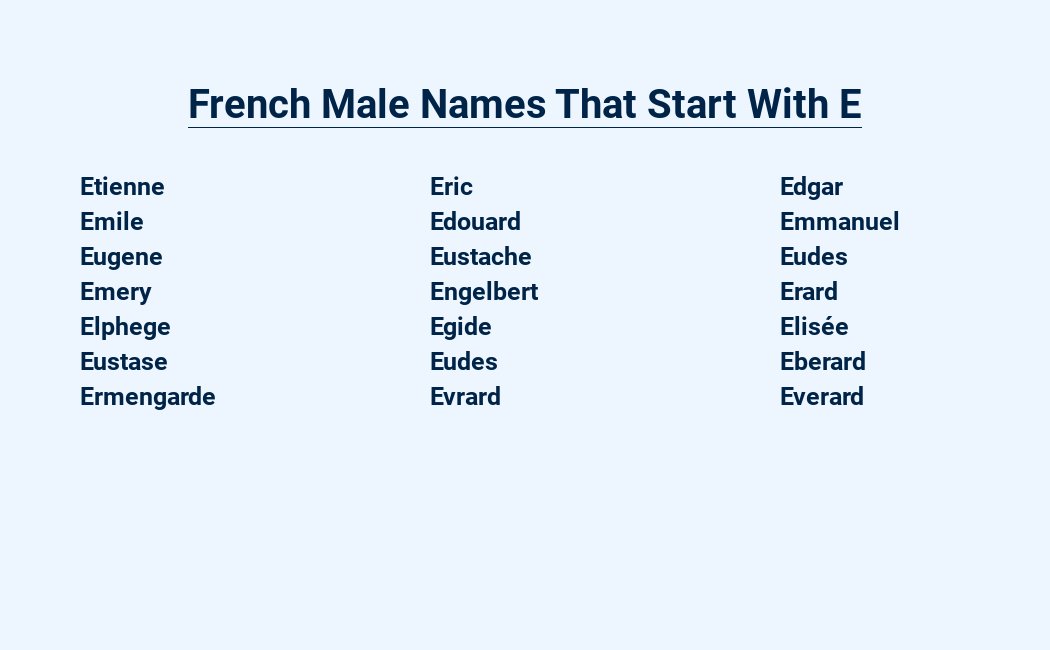 french male names that start with e