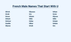 French Male Names That Start With U – A Classic Collection