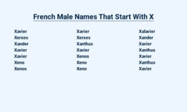 French Male Names That Start With X – Unique and Stylish