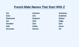 French Male Names That Start With Z – Unique and Distinctive