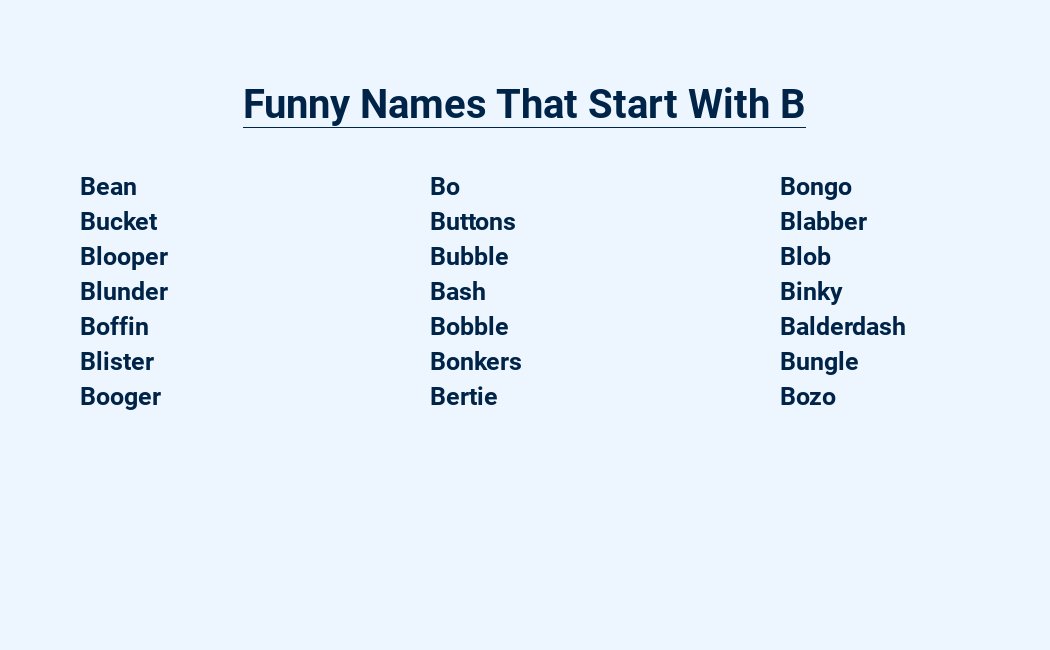 funny names that start with b